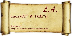 Laczkó Arikán névjegykártya